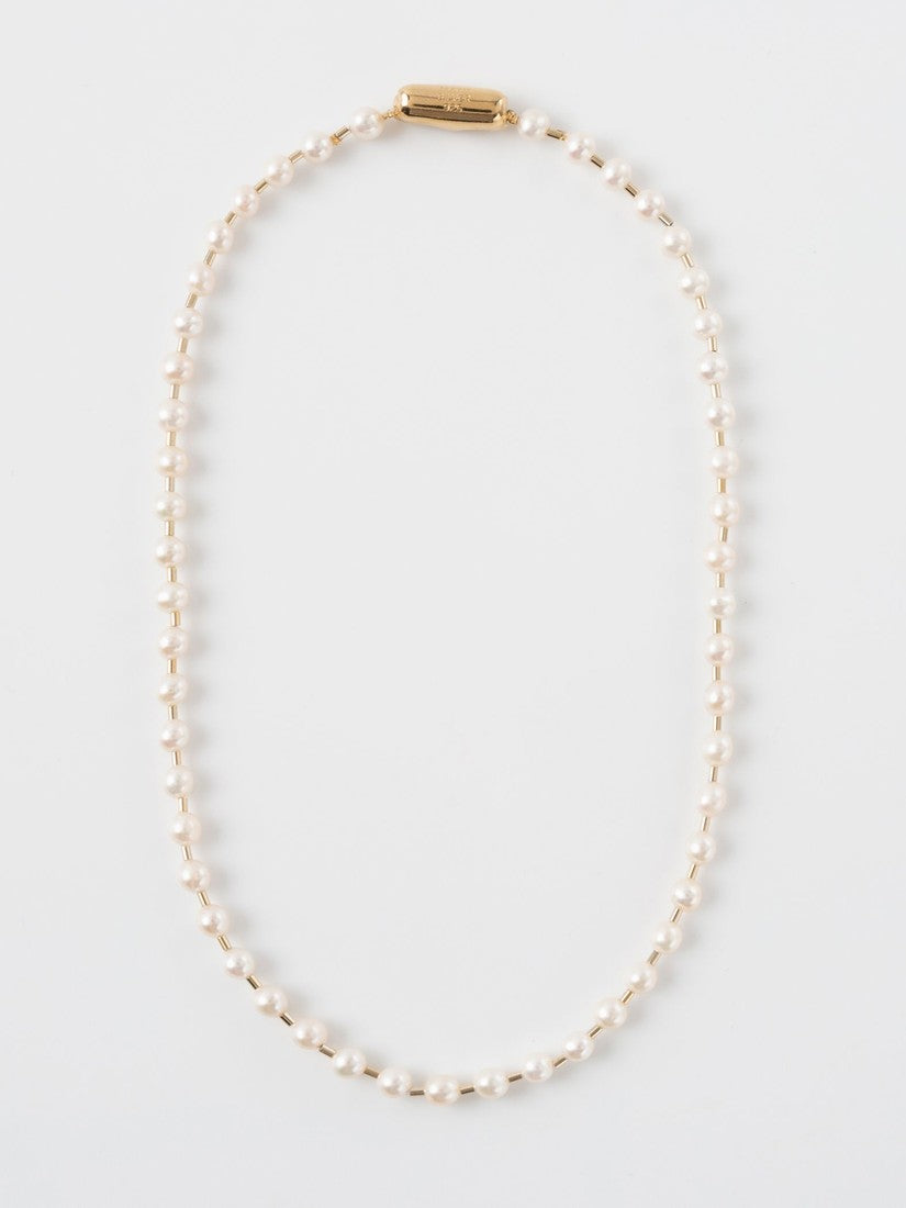 Pearl ball chain ネックレス(38cm)