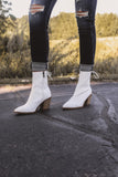 Lainey Lace Up Bootie - White