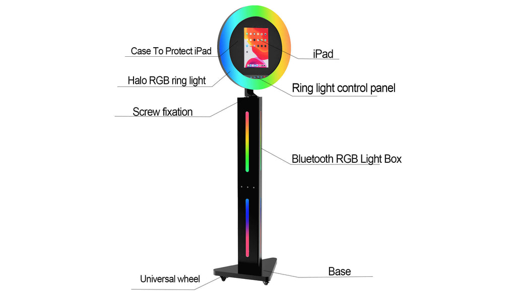 GO360BOOTH a4 iPad photo booth RING light