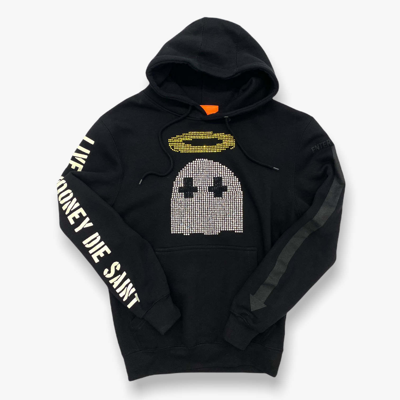 B Wood Ghost Stoned Hoodie Black