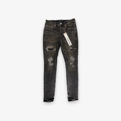 Purple Brand Black Resin Knee Slit Jeans- BLACK - Civilized Nation -  Official Site