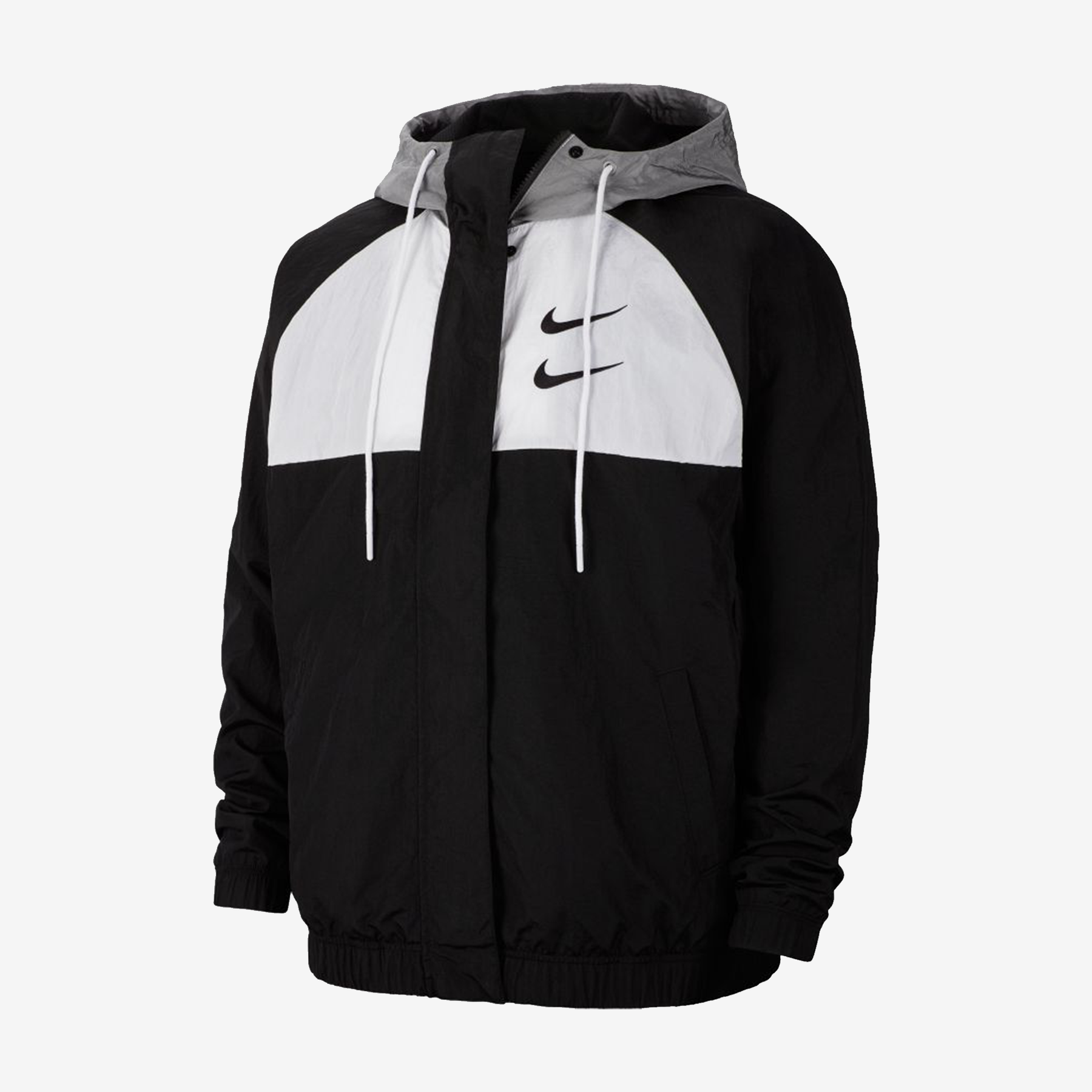 Nike Sportswear Swoosh Jacket Black Particle Grey White CJ4888-011 ...