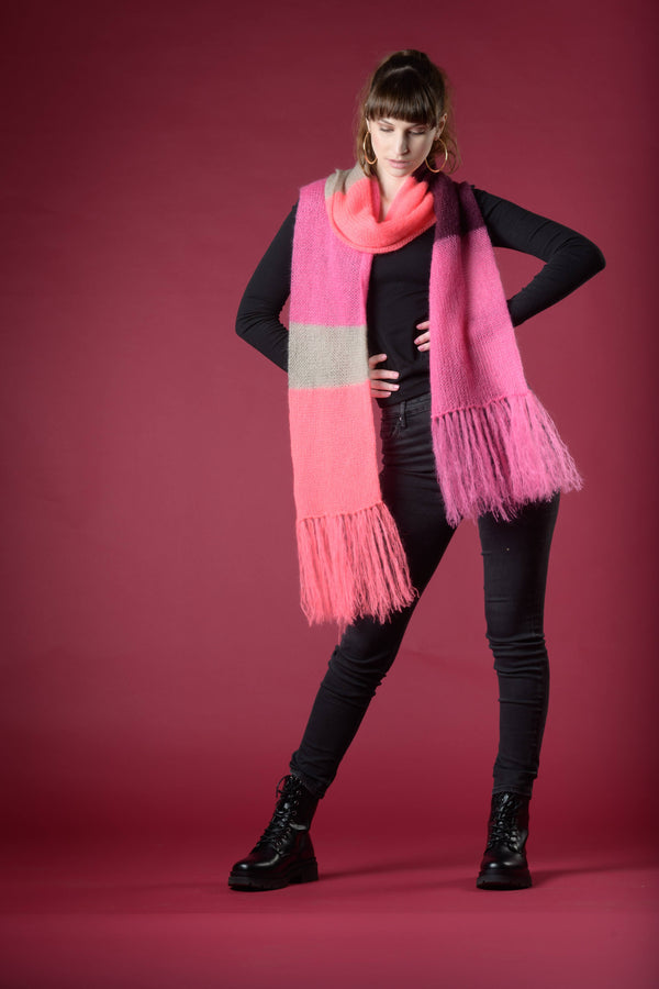 Kid mohair scarf - pink
