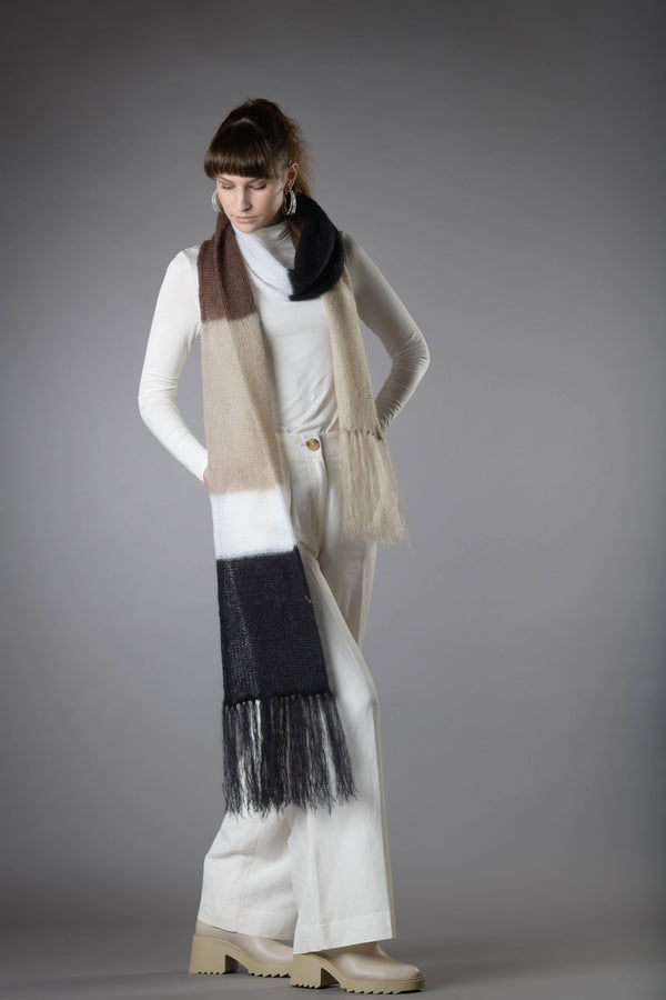 Kid mohair scarf - neutrals