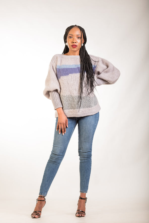 Mohair cropped sweater - Grey