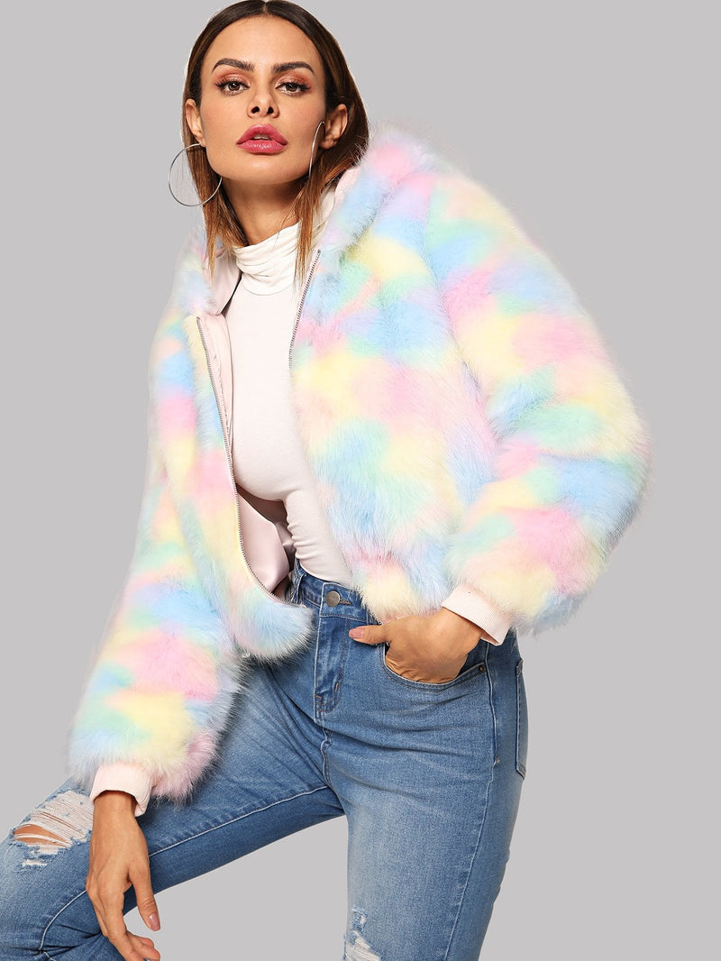 colorful faux fur