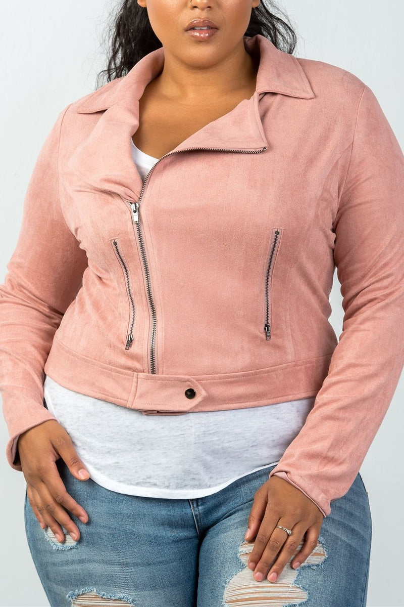 plus size suede jacket