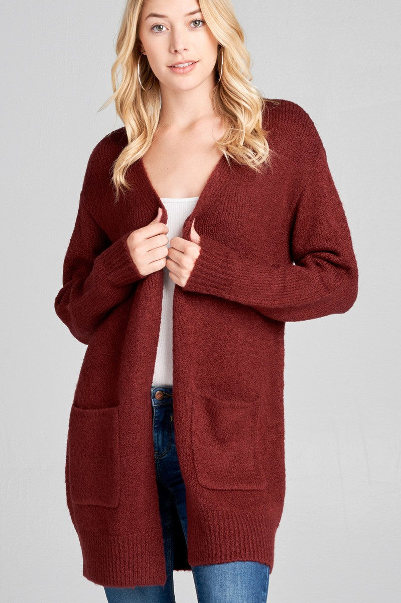 burgundy sweater cardigan