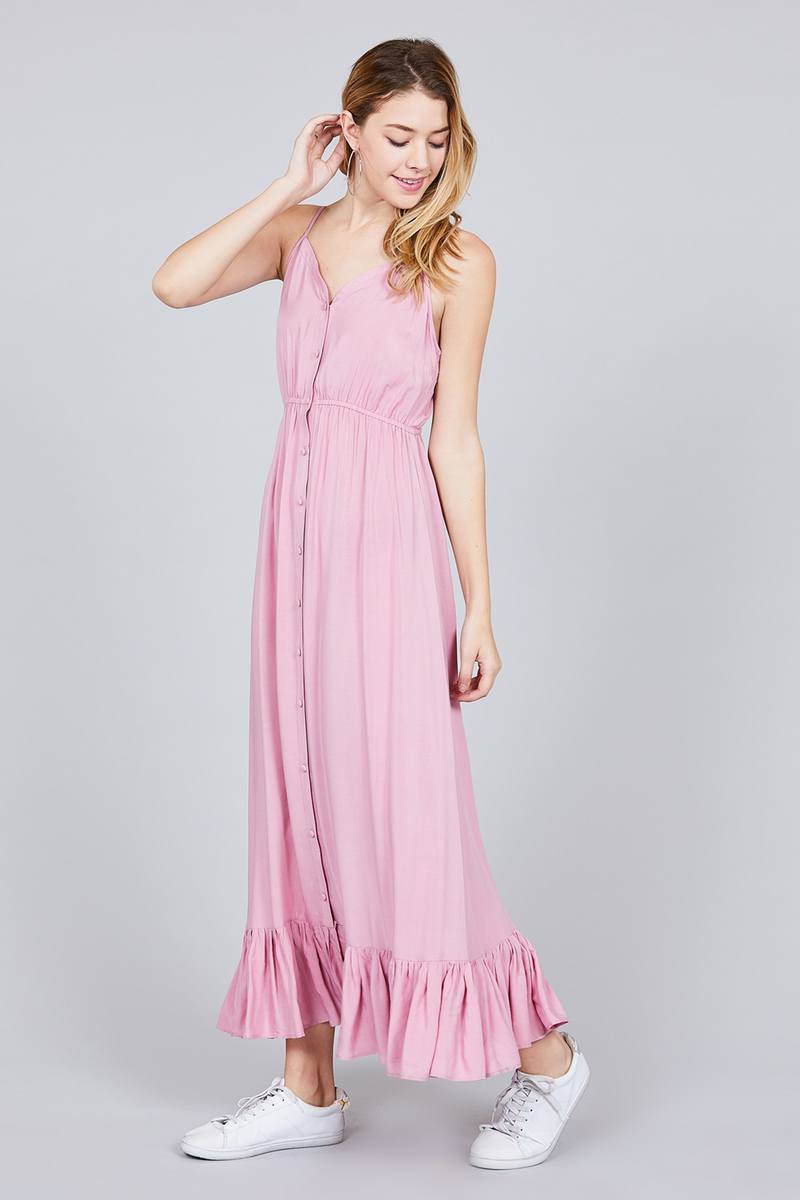 maxi dress with ruffles at the bottom