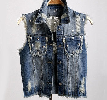 Brand New Skull Vest Jean Jacket, All 