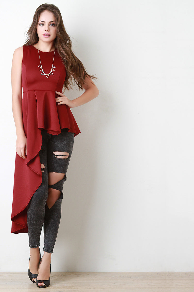 peplum asymmetrical top