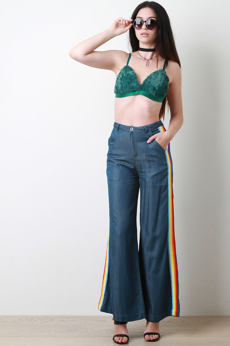 rainbow high waisted pants