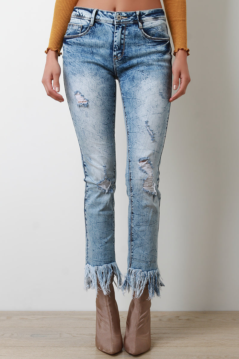 frayed hem jeans