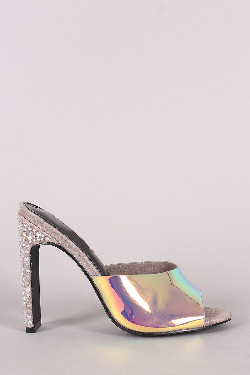 rhinestone mule heel