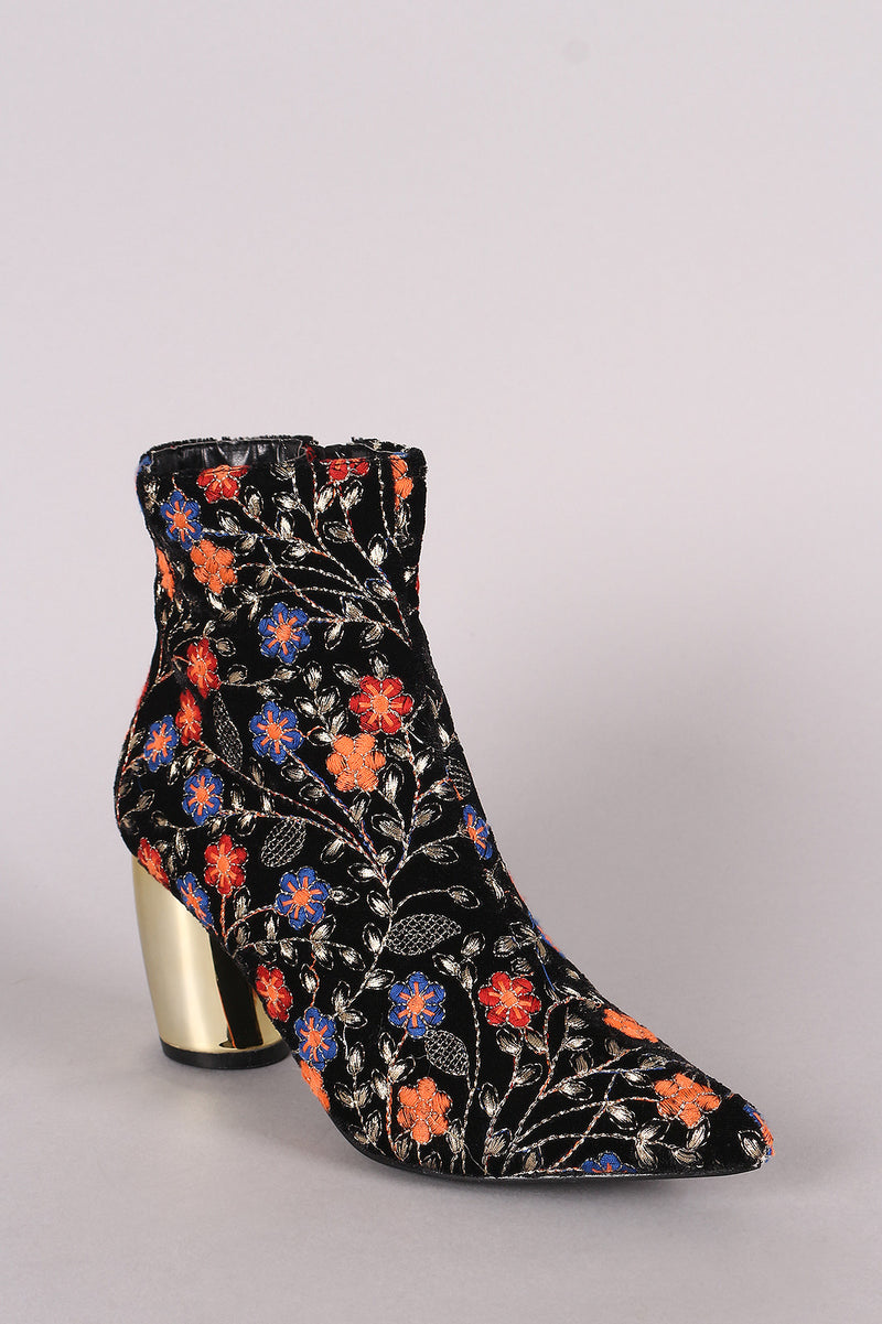 embroidered floral booties