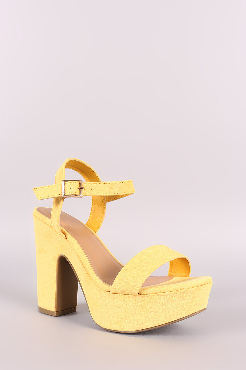yellow chunky platform heels