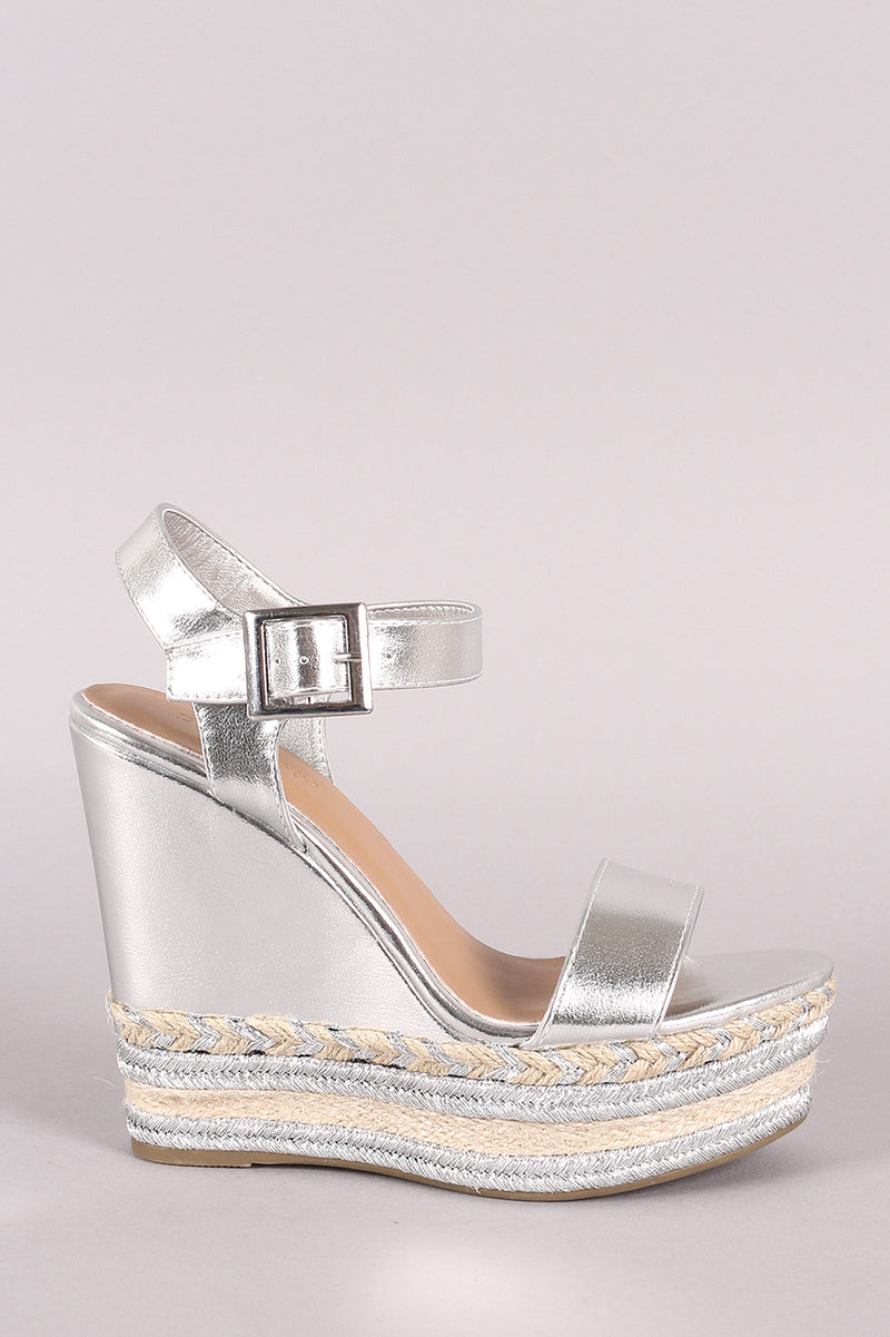 metallic espadrille platform