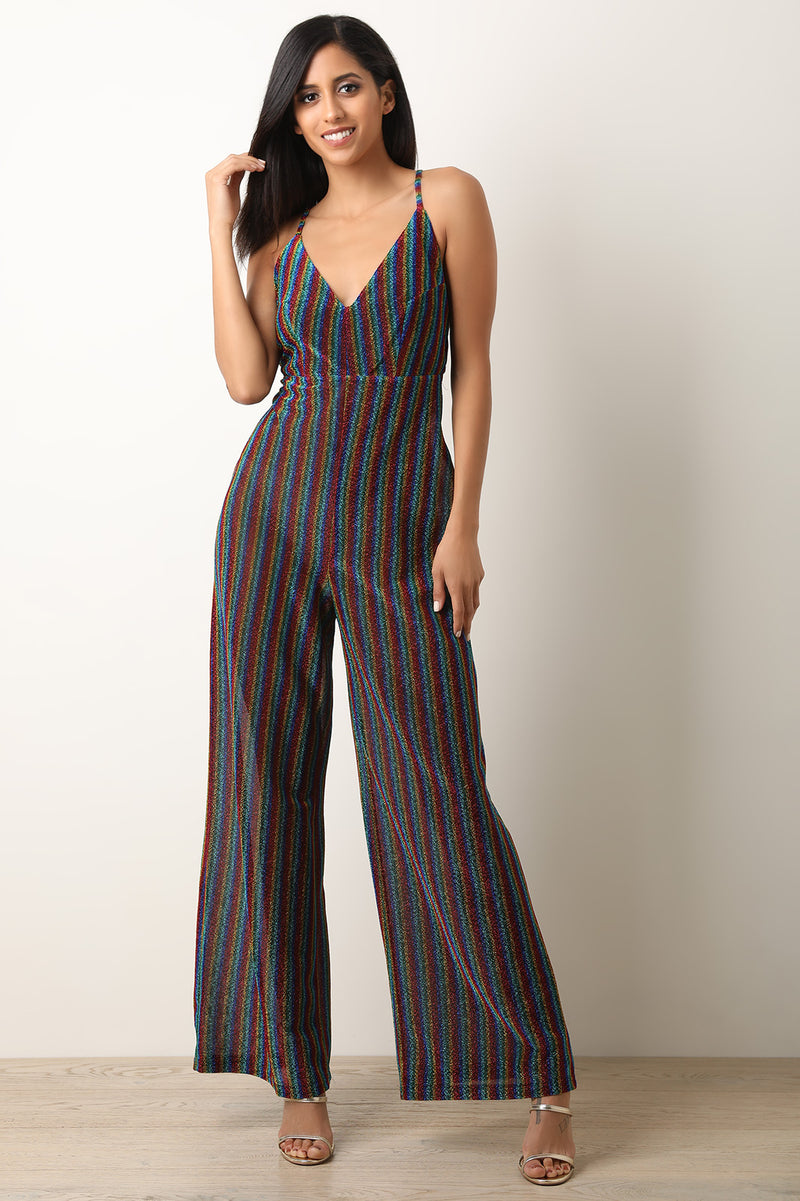 wide leg glitter jumpsuit