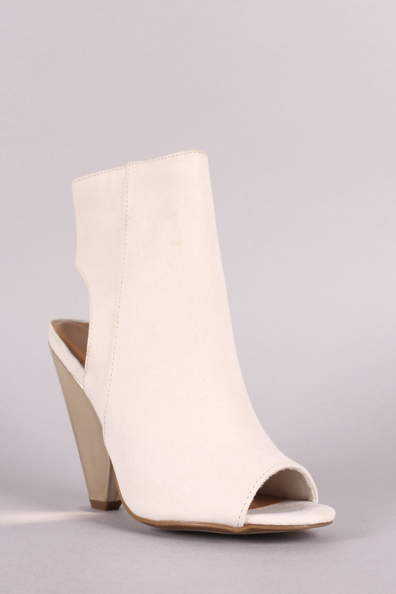 bamboo peep toe booties