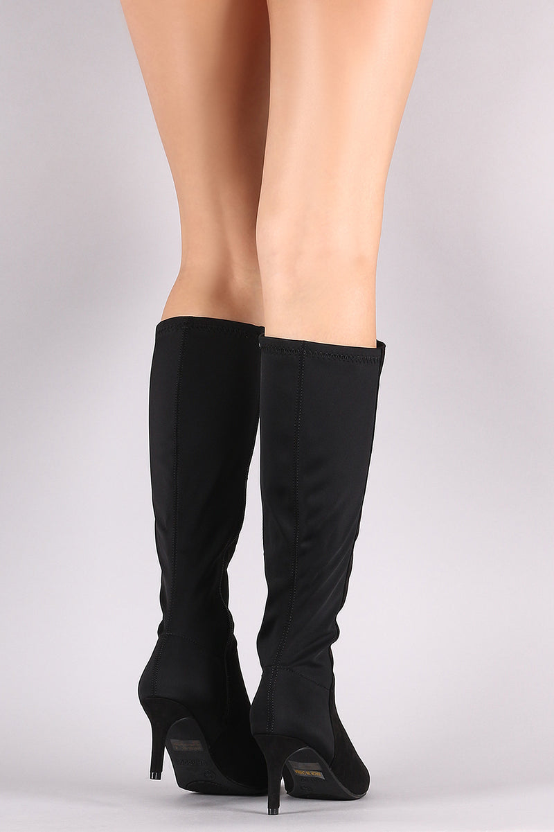 pointed knee high boots