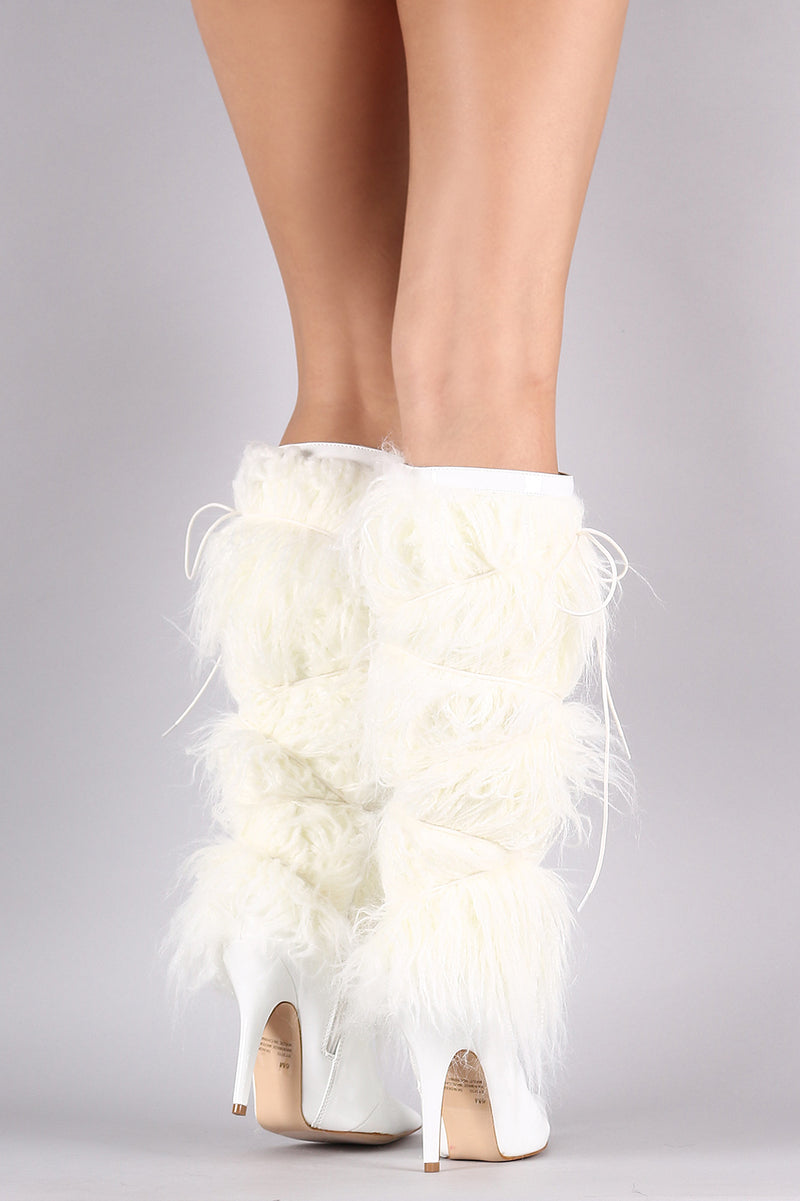 fur stiletto boots