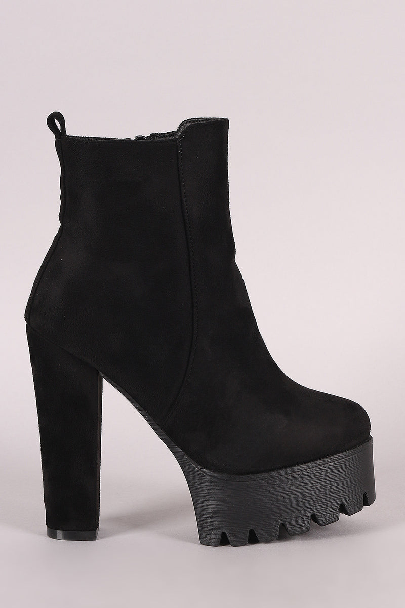 Lug Sole Platform Chunky Heeled Booties 