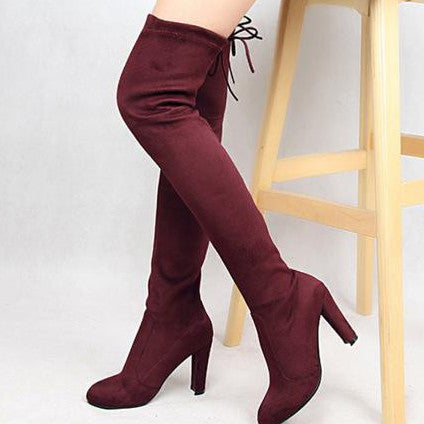 Rad BoHo Hipster Knee High Stretch Faux Suede Boots, All Colors & Size ...