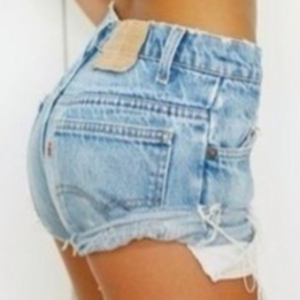 ripped denim shorts high waisted