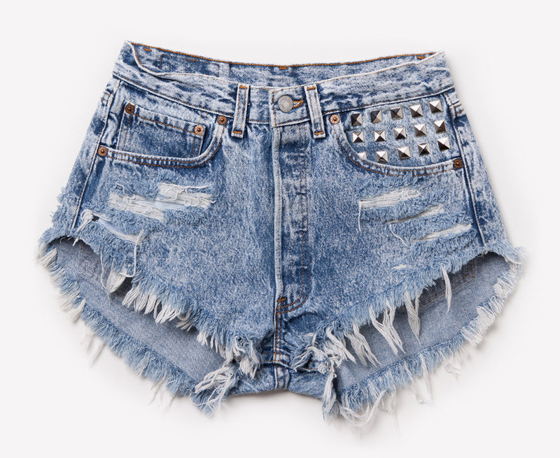 studded denim shorts