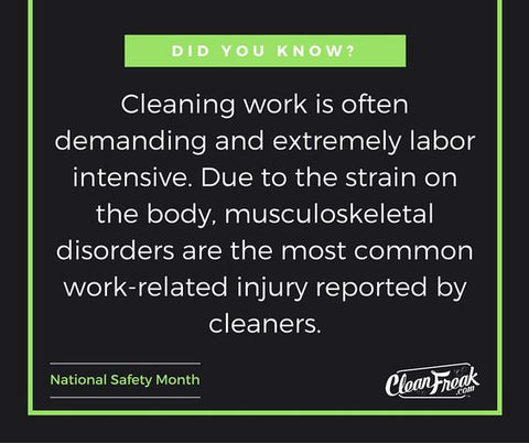 Cleaning work is often demanding and extremely labor intensive.Musculoskeletal disorders are the most common work-related injury.