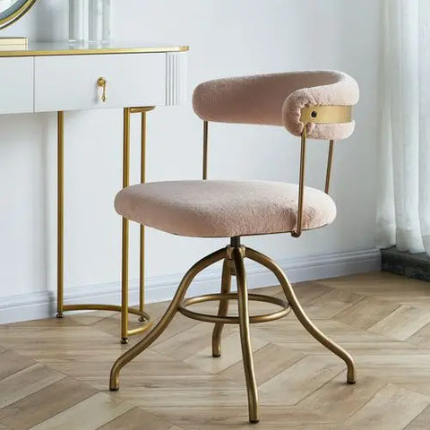 Pink Upholstery Swivel Chair – Vanity Chair – Vintage Desk Chair – Way2Furn