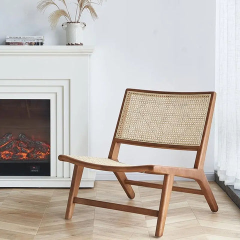 Small Natural Solid Wood Cane Chair