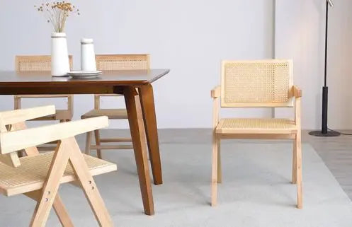 Natural Wood Cane Chair