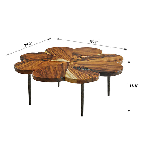 Way2Furn Natural Solid Wood Coffee Table