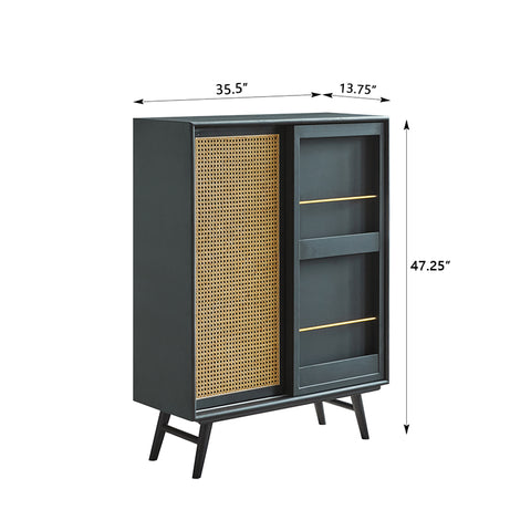 Wood Furniture Solid Wood Cane Sideboard – Rattan Sideboard – Way2Furn