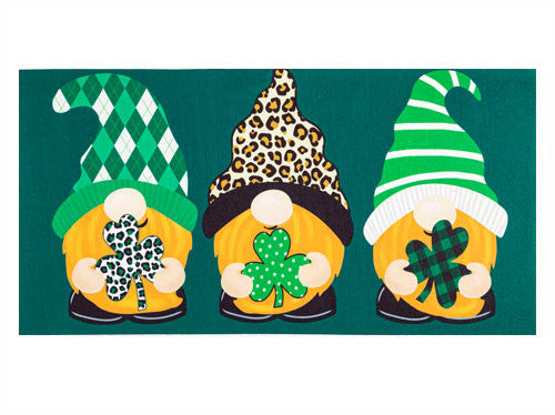 MT431902 St. Patricks Patterned Gnomes Sassafras Doormat Insert 10x22 Evergreen (431902)
