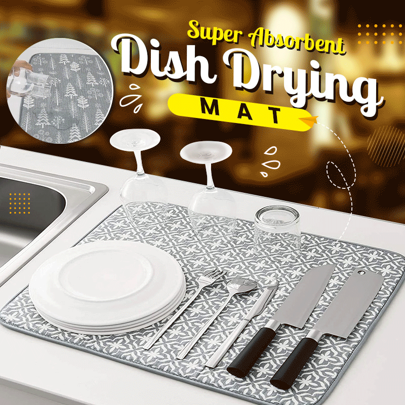  Dish Drying Mat 1 Pack - Absorbent Microfiber Dish Mat