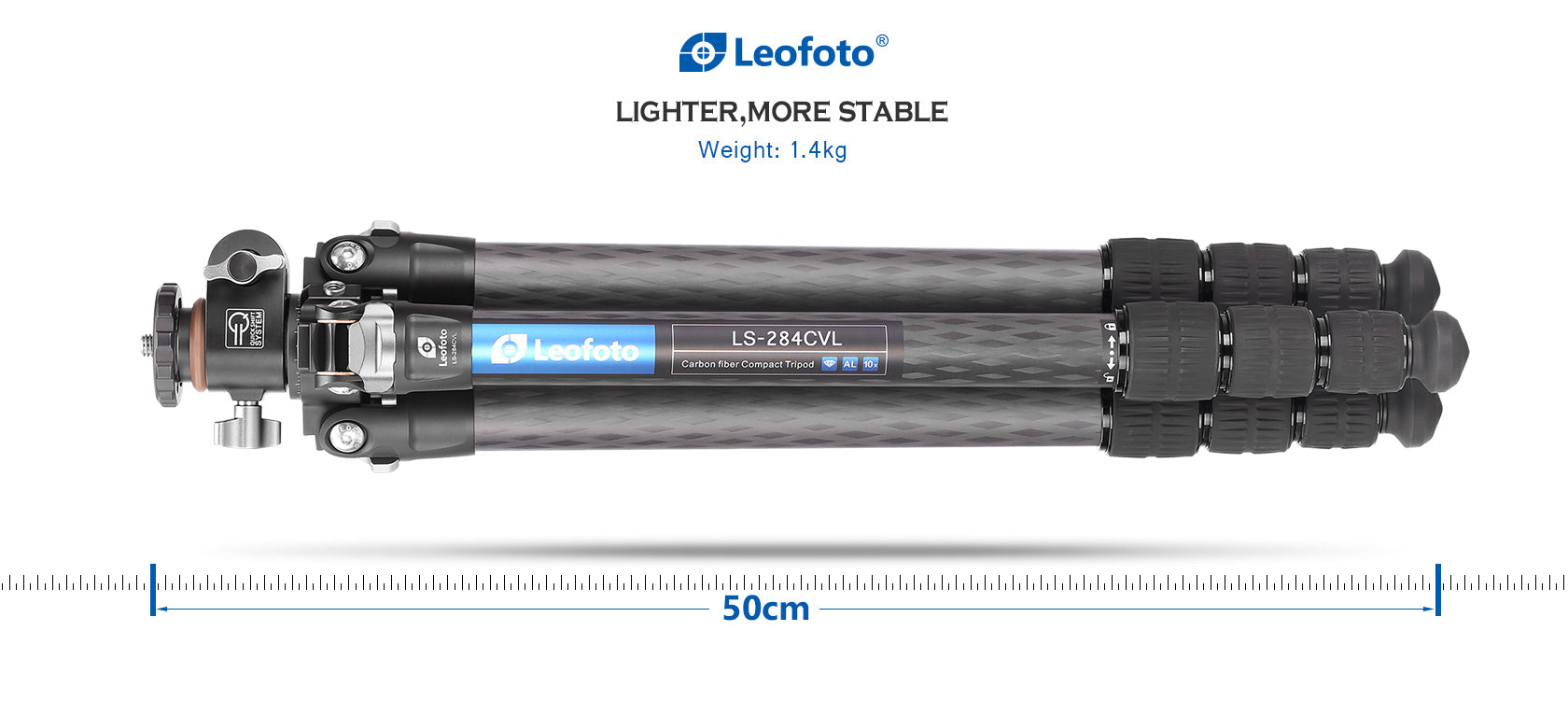 Leofoto LS-284CVL Carbon Fibre Ranger Series Tripod With Tiltable