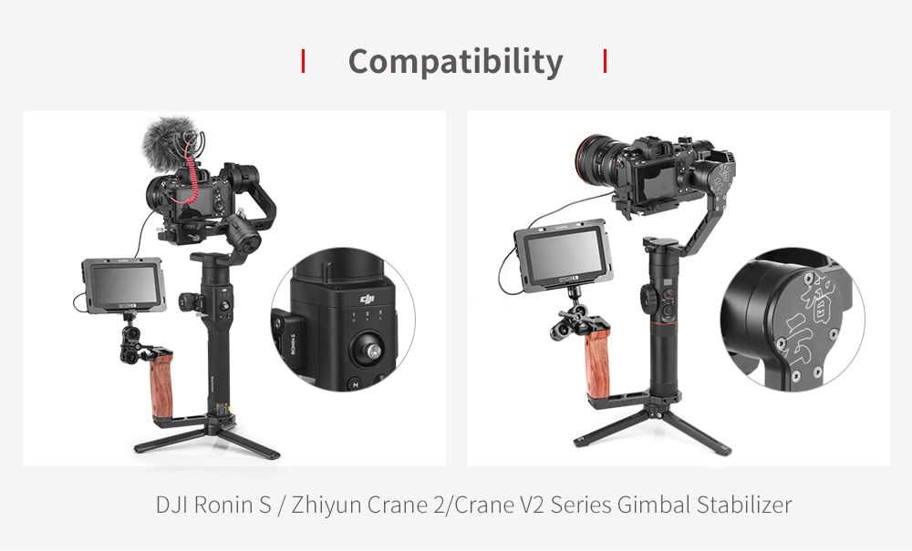 Smallrig Universal Wooden Side Handle For Ronins Zhiyun Crane