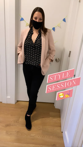 how to style a pink blazer 