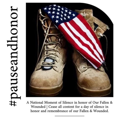 Pause and Honor - American flag on boots