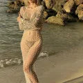 Sexy Women's Swimsuit Cover Up: Long Sleeve Maxi Dress