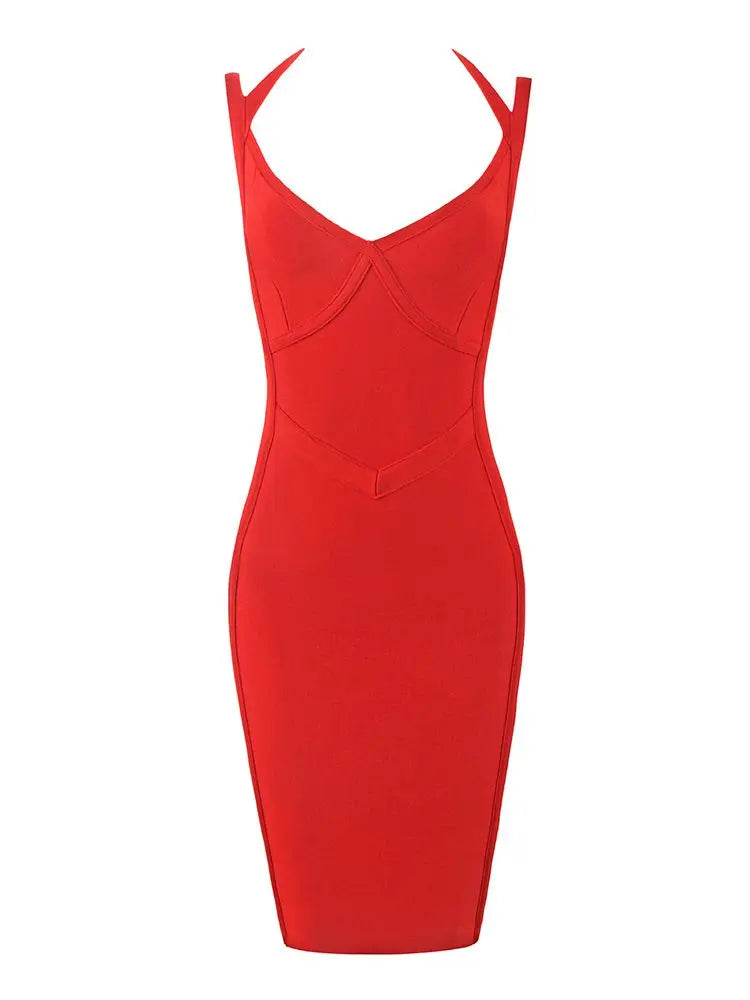 Sexy VNeck Backless Bandage Dress for Women with Free Shipping