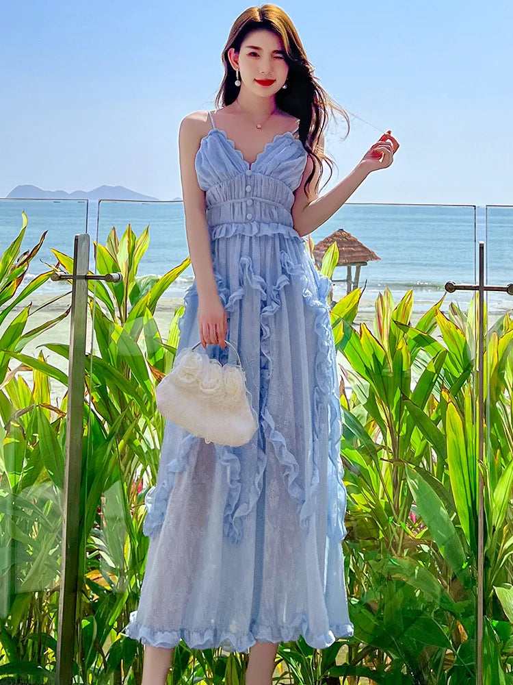 Strap Backless Bandage Midi Prom Dress for Elegant Women