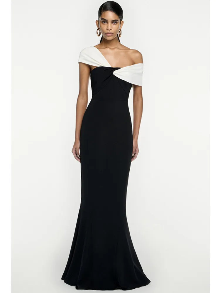 Luxury Off Shoulder Maxi Evening Party Club Dress