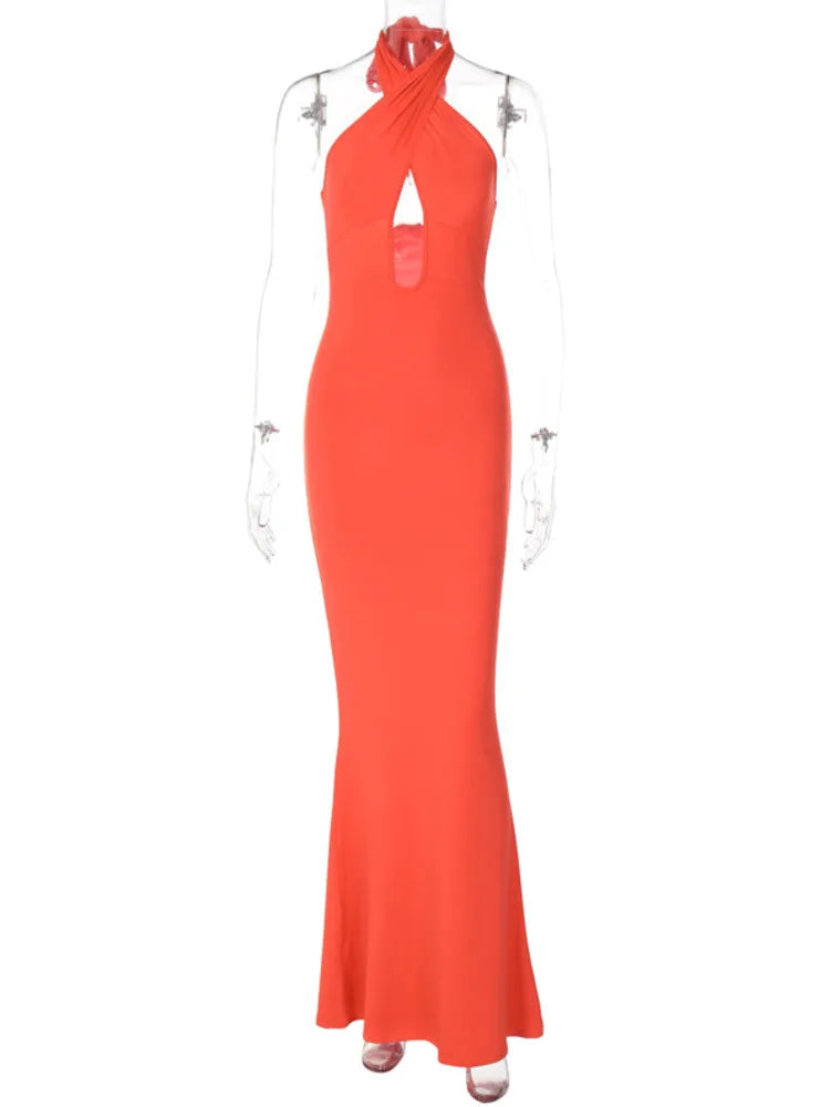 Backless Strapless Maxi Dress: Sleeveless Laceup Bodycon Gown, Two Styles