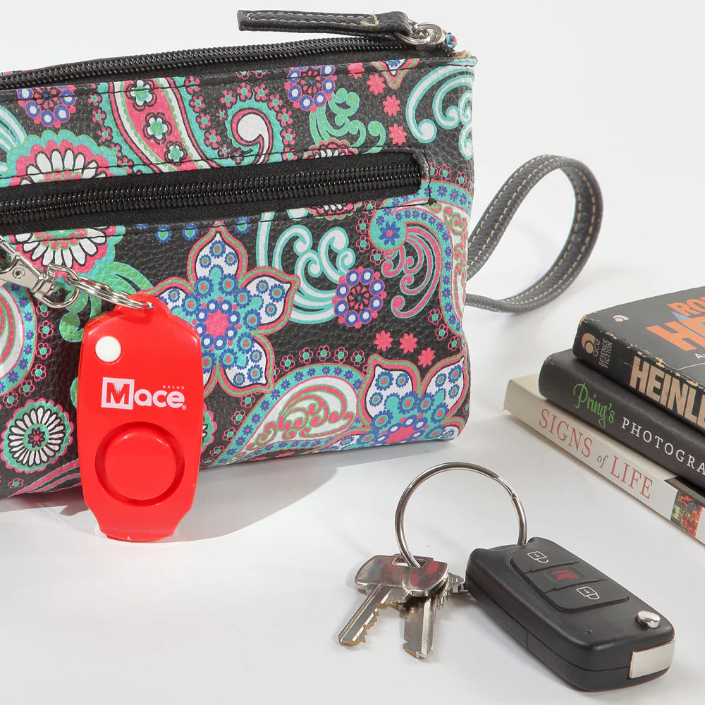 Persoonlijke alarmknop van Mace Brands in de kleur rood