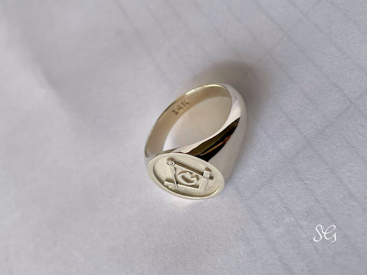 14K Gold Filled Signet Monogram Ring, Initial Gold Signet Ring, Personalized Ring, Gift for Her, Mothers Day Gifts, XW30