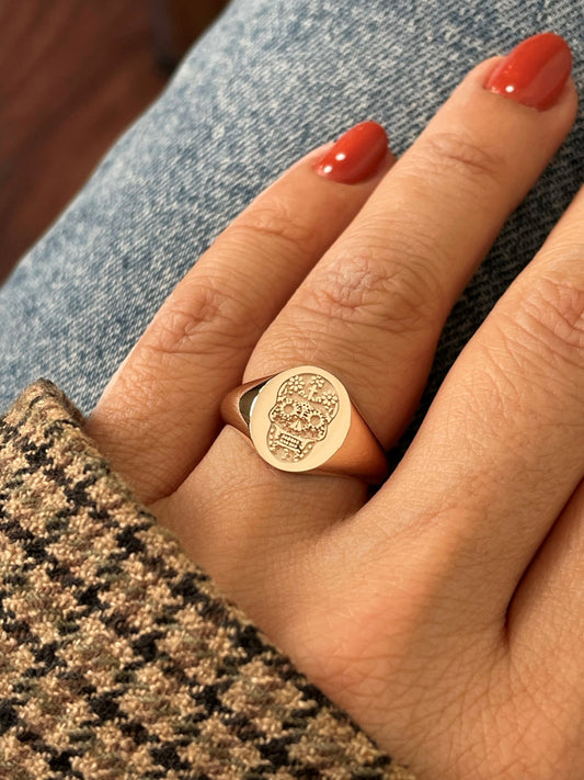 Getname Necklace Initial Signet Ring Sterling Silver King Crown Monogram  Ring - Custom Engraved Alphabet Rings for Man - Personalized Mens Signet  Ring