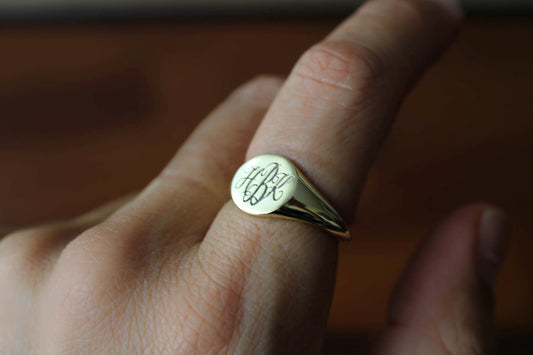 Gold Monogram Initials Signet Ring, Couple Initial Rings, Custom Monogram  Rings, Initials Ring, 2 letter initial rings, Initial Signet ring –  somethinggoldjewelry